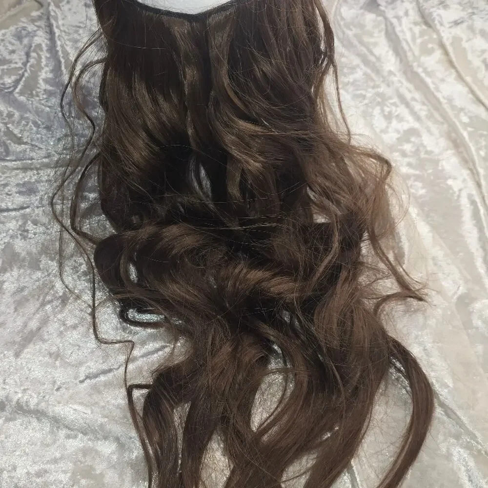 Brown long headband extension (Synthetic Wavy)